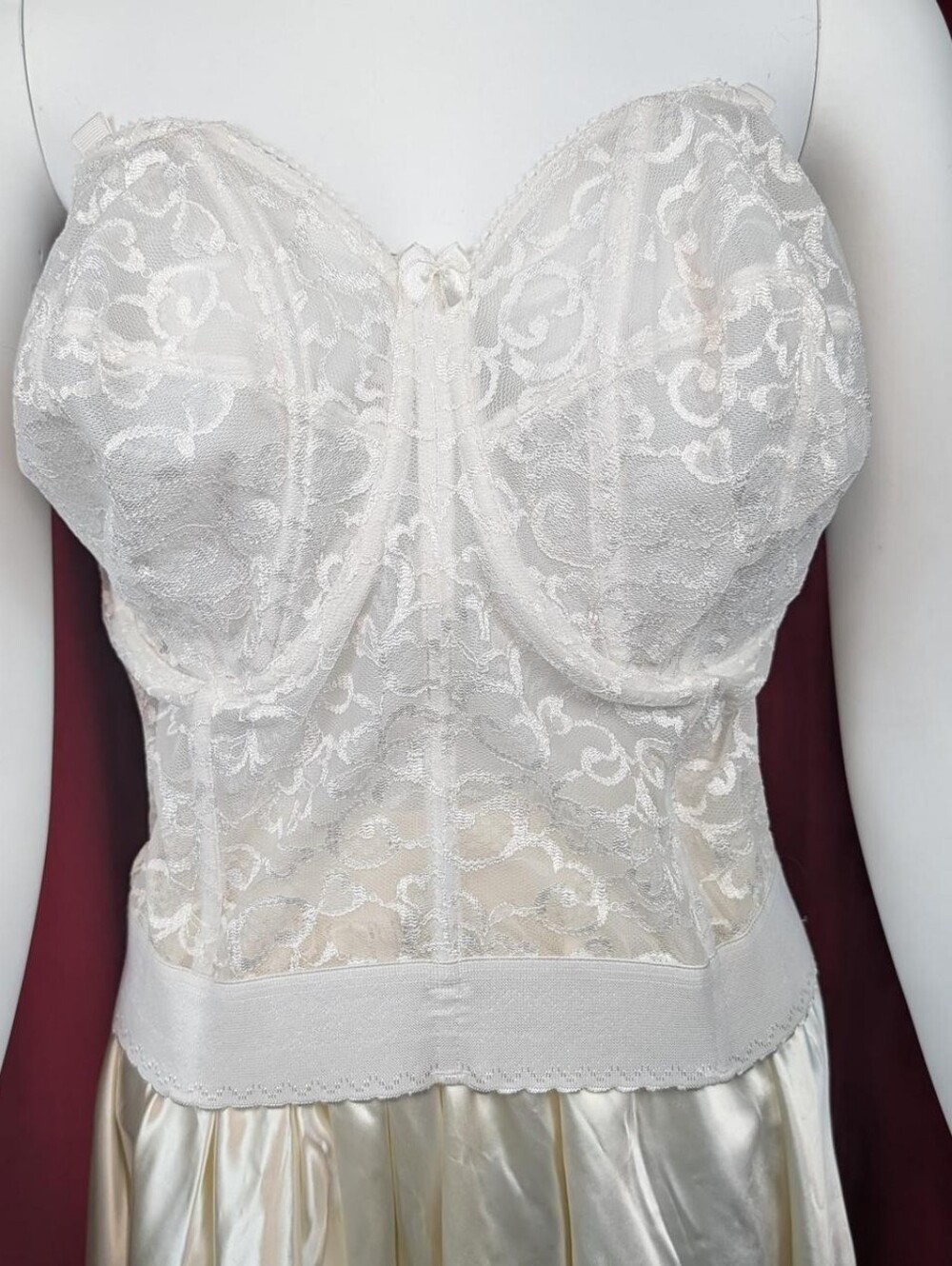 Goddess White Floral Lace Strapless Corset Bra